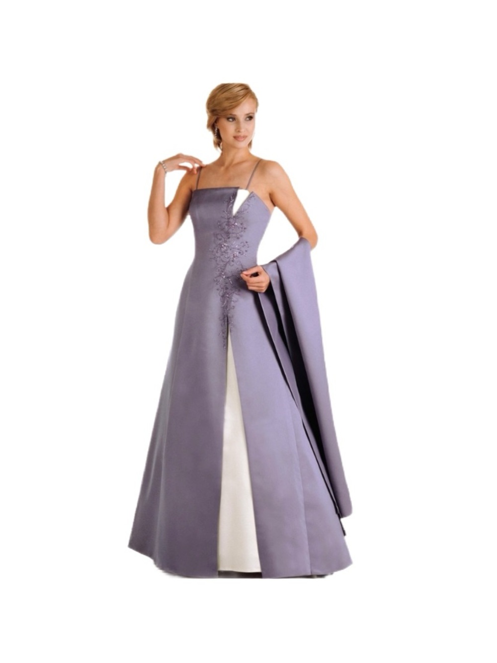 Alexia Designs Lavender & White floor length formal dress Size 4